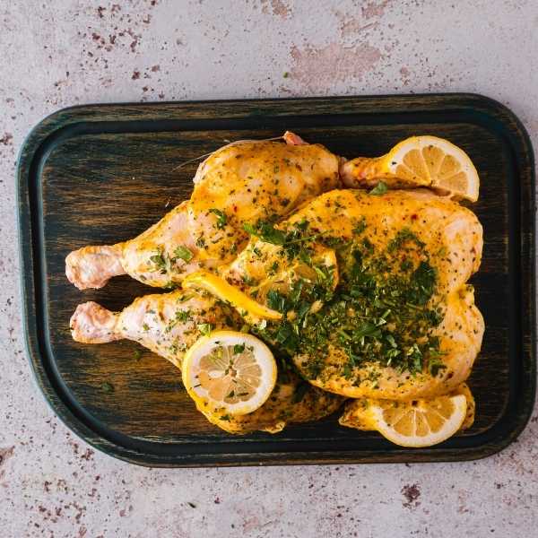 lemon and coriander spatchcock chicken
