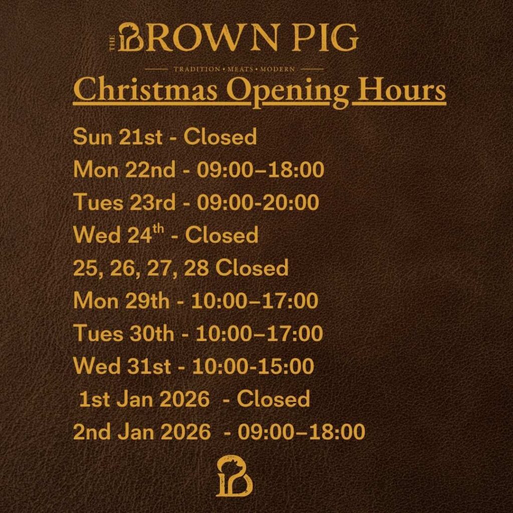 christmas opening hours the brown pig